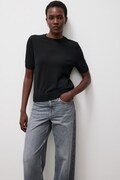 Answear.LAB T-shirt swetrowy damski z lyocellem czarny