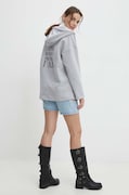 Answear.LAB bluza damska kolor szary z kapturem gładka