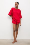 Answear Lab piżama bawełniana kolor czerwony bawełniana