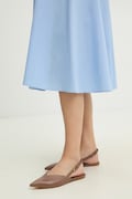 Answear Lab balerini de piele culoarea maro, cu toc deschis