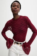 Answear.LAB bluzka damska kolor bordowy gładka