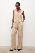 Answear.LAB komplet damski z domieszką lnu beżowy