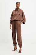 Answear.LAB komplet z domieszką lnu damski kolor brązowy