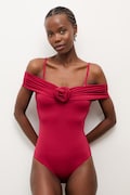 Answear.LAB jednoczęściowy strój kąpielowy kolor czerwony miękka miseczka