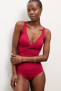 Answear.LAB jednoczęściowy strój kąpielowy kolor czerwony lekko usztywniona miseczka