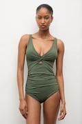 Answear.LAB jednoczęściowy strój kąpielowy kolor zielony lekko usztywniona miseczka
