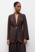 Answear.LAB marynarka kolor brązowy jednorzędowa gładka