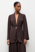 Answear.LAB marynarka kolor brązowy jednorzędowa gładka