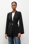 Answear.LAB marynarka kolor czarny jednorzędowa gładka