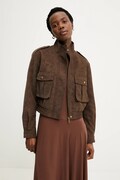 Answear.LAB kurtka kolor brązowy przejściowa oversize