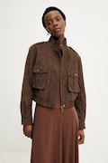 Answear.LAB kurtka kolor brązowy przejściowa oversize