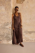 Answear.LAB haljina za plažu za žene smeđa