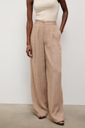 Answear.LAB штани-палаццо жіночі з додаванням льону бежеві regular waist