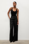 Answear.LAB spodnie damskie lniane czarne high waist