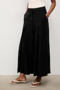 Answear.LAB spodnie culottes damskie z lyocellem czarne high waist