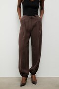 Answear.LAB штани paperbag жіночі з віскозою коричневі high waist