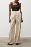 Answear.LAB spodnie straight damskie lniane beżowe high waist