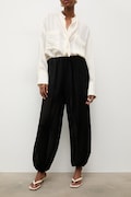 Answear.LAB spodnie joggery damskie z wiskozą czarne high waist