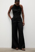 Answear.LAB spodnie damskie lniane czarne high waist