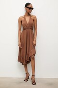 Φόρεμα από βισκόζη Answear.LAB χρώμα: καφέ