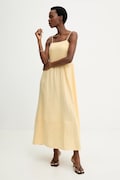 Šaty s příměsí lnu Answear.LAB žlutá barva, maxi