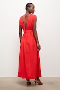 Answear.LAB sukienka letnia z wiskozy czerwona