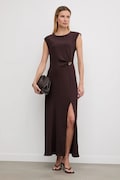 Answear.LAB sukienka kolor brązowy maxi prosta