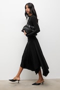 Answear.LAB sukienka kolor czarny midi rozkloszowana