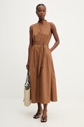 Answear.LAB sukienka bawełniana brązowa gładka