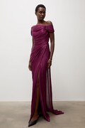 Answear.LAB sukienka gorsetowa bordowa gładka
