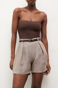 Answear.LAB szorty damskie lniane beżowe high waist
