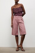 Answear.LAB szorty damskie lniane różowe high waist