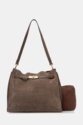 Answear.LAB torebka damska zamszowa brązowa