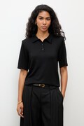 Answear.LAB polo damskie z wiskozą czarne