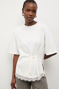Answear.LAB T-shirt damski bawełniany z elastanem biały