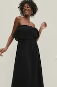 Answear Lab rochie din bumbac culoarea negru, midi, evazată