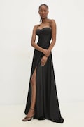 Šaty Answear.LAB čierna farba, maxi, áčkový strih