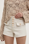 Džínové šortky Answear.LAB dámské, béžová barva, hladké, high waist