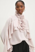 Answear.LAB camicetta con volant da donna in viscosa rosa liscia