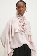Answear.LAB camicetta con volant da donna in viscosa rosa liscia