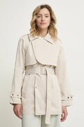 Trenčkot Answear.LAB dámsky, béžová farba, prechodný, dvojradový