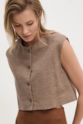 Answear Lab vesta culoarea maro, oversize