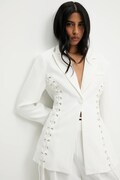 Сако Answear.LAB в бяло с едно копче с изчистен дизайн