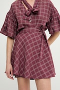 Answear Lab fustă culoarea bordo, mini, evazati
