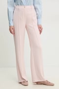 Kalhoty Answear.LAB dámské, růžová barva, široké, high waist