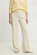 Kalhoty Answear.LAB dámské, béžová barva, široké, high waist