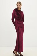Answear Lab rochie de catifea culoarea bordo, maxi, mulată