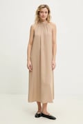 Answear Lab rochie culoarea bej, midi, evazată