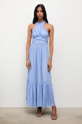 Answear.LAB sukienka kolor niebieski maxi rozkloszowana