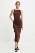 Answear Lab rochie culoarea maro, midi, mulată